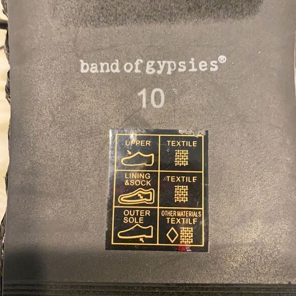 Band Of Gypsies Black Platform Raffia Slides 10 - Picture 5 of 10